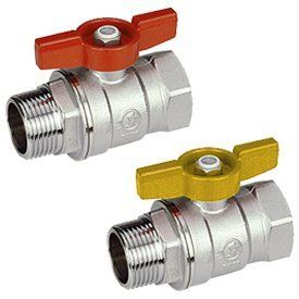 Кран кульовий 1/2" ВЗ ручка-метелик жовта GIACOMINI R734GAX003 фото