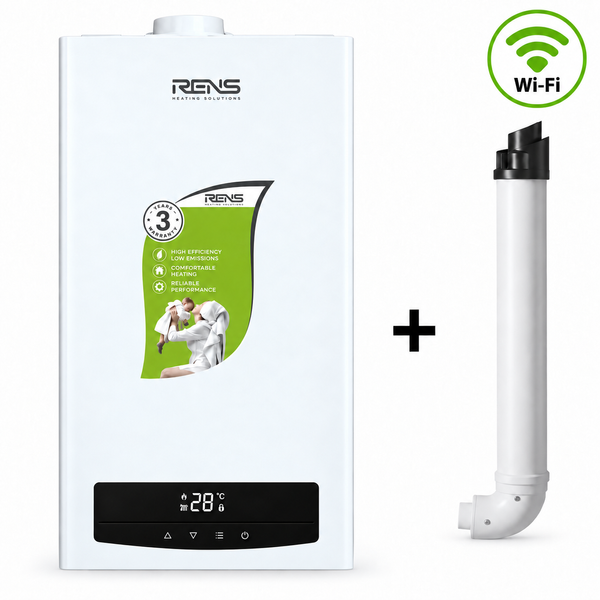 Котел газовий RENS 24 кВт конденсаційний, з частотним насосом + димохід з WI-FI 6561243 фото