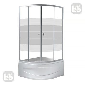 Душова кабіна BARON 90*90*194 см,скло 4 мм "Linia", глибокий піддон 90rz014Linia фото