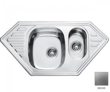 Кухонна мийка CRISTAL VIKTORIA DUO 1&nbsp;000/500/180 нержавіюча сталь UA7802ZS/d фото