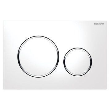 SIGMA 20 зливна клавіша, подвійний змив, білий/хром глянець/білий 115.882.KJ.1 фото