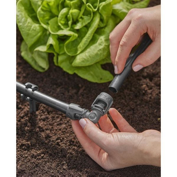 З'єднувач Micro-Drip-System Quick & Easy L-подібний для шлангів 13 мм (комплект 2 од.), GARDENA 13202-20.000.00 фото