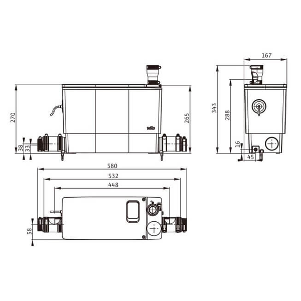 Каналізаційна установка DrainLift MINI3-XS-EF 6095127 фото
