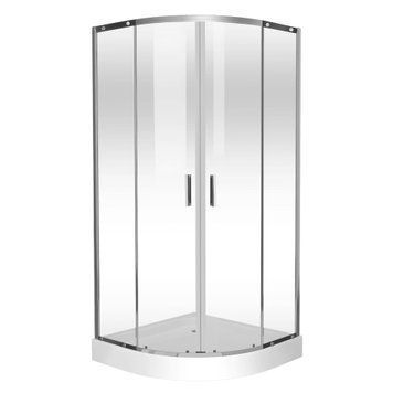 Душова кабіна TOKAI 90*90*200см + мілкий піддон, профіль хром, прозоре скло 599-07 фото