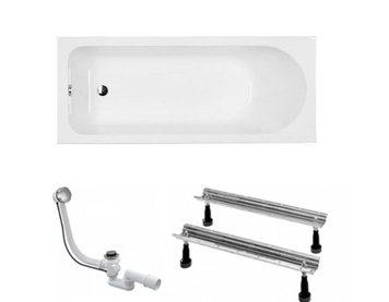 Ванна прямокутна KOLLER POOL Dakota 170/75 + ніжки + сифон DAKOTA170X75+WBW0001+B70CMMA-57 фото