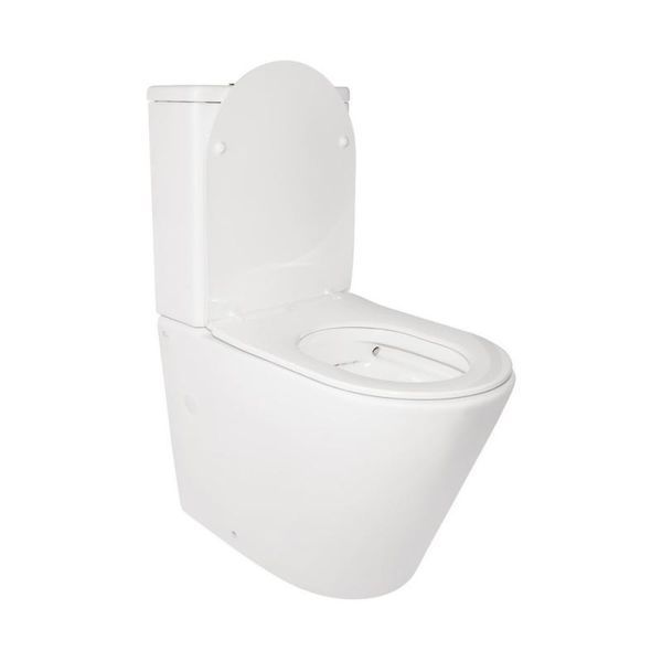 Унітаз-компакт Q-TAP Stork Rimless підлоговий з сидінням Slim Duroplast/ Soft-close QT15222179W фото