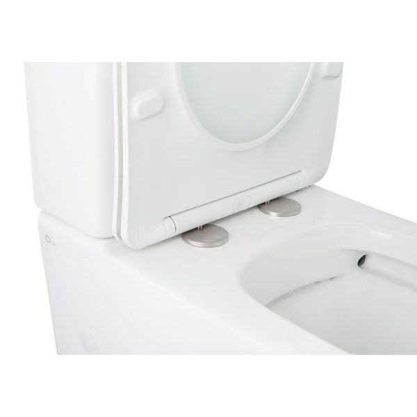 Унітаз-компакт Q-TAP Stork Rimless підлоговий з сидінням Slim Duroplast/ Soft-close QT15222179W фото