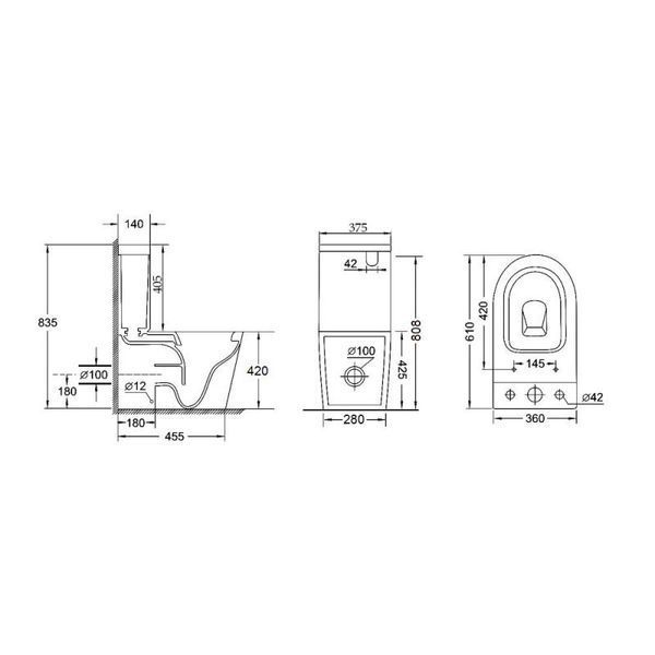 Унітаз-компакт Q-TAP Stork Rimless підлоговий з сидінням Slim Duroplast/ Soft-close QT15222179W фото