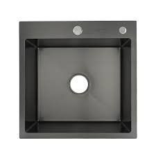 Кухонна мийка Gappo GS 5050-6 500*500 нерж. сталь SUS 201 сифон+коландер (чорний PVD покрит.) 1045120 фото