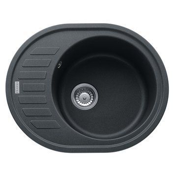 Кухонна мийка Franke з фраграніту ROG 611-62, колір графіт, з вентилем 3 1/2 і сифоном 114.0251.446 фото