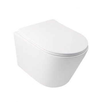 Унітаз підвісний Q-TAP Swan Rimless з сидінням Slim Duroplast/ Soft-close/ Quick relase QT16335178W фото