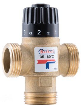 Триходовий клапан термостатичний 35-60&deg;С dn25 (G 1"M) Barberi, Kvs=2.6 V07M250BB фото