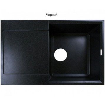 Кухонна мийка ADAMANT HORIZON 780/495/230 чорний граніт (03) HORIZON чорний фото