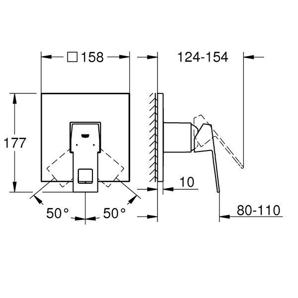 Змішувач для душу EUROCUBE одноважільний 24061000 фото