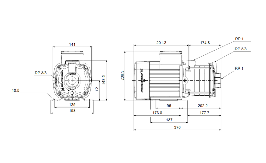 GRUNDFOS CM1-7 A-R-A-E-AQQE C-A-A-N Без бака 96807020 фото
